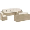 Image de vidaXL - 8-delige - Loungeset - met - kussens - poly - rattan - beige