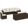 Image de vidaXL - 8-delige - Loungeset - met - kussens - poly - rattan - bruin