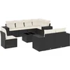 Image de vidaXL - 9-delige - Loungeset - met - kussens - poly - rattan - zwart