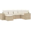 Image de vidaXL - 6-delige - Loungeset - met - kussens - poly - rattan - beige