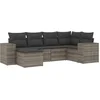 Image de vidaXL - 6-delige - Loungeset - met - kussens - poly - rattan - grijs