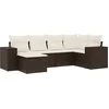 Image de vidaXL - 6-delige - Loungeset - met - kussens - poly - rattan - bruin