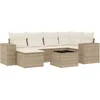 Image de vidaXL - 7-delige - Loungeset - met - kussens - poly - rattan - beige