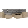 Image de vidaXL - 7-delige - Loungeset - met - kussens - poly - rattan - beige
