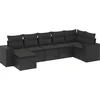 Image de vidaXL - 7-delige - Loungeset - met - kussens - poly - rattan - zwart