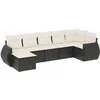 Image de vidaXL - 7-delige - Loungeset - met - kussens - poly - rattan - zwart