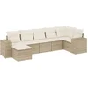 Image de vidaXL - 7-delige - Loungeset - met - kussens - poly - rattan - beige