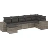 Image de vidaXL - 7-delige - Loungeset - met - kussens - poly - rattan - grijs