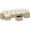 Image de vidaXL - 8-delige - Loungeset - met - kussens - poly - rattan - beige