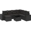 Image de vidaXL - 8-delige - Loungeset - met - kussens - poly - rattan - zwart