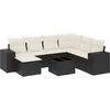 Image de vidaXL - 8-delige - Loungeset - met - kussens - poly - rattan - zwart