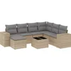 Image de vidaXL - 8-delige - Loungeset - met - kussens - poly - rattan - beige