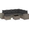 Image de vidaXL - 8-delige - Loungeset - met - kussens - poly - rattan - grijs