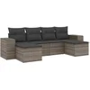 Image de vidaXL - 6-delige - Loungeset - met - kussens - poly - rattan - grijs