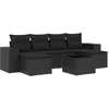 Image de vidaXL - 7-delige - Loungeset - met - kussens - poly - rattan - zwart