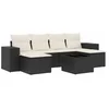 Image de vidaXL - 7-delige - Loungeset - met - kussens - poly - rattan - zwart
