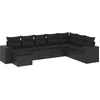 Image de vidaXL - 8-delige - Loungeset - met - kussens - poly - rattan - zwart