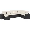 Image de vidaXL - 8-delige - Loungeset - met - kussens - poly - rattan - zwart