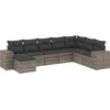 Image de vidaXL - 8-delige - Loungeset - met - kussens - poly - rattan - grijs