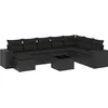 Image de vidaXL - 9-delige - Loungeset - met - kussens - poly - rattan - zwart