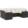Image de vidaXL - 6-delige - Loungeset - met - kussens - poly - rattan - zwart