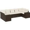 Image de vidaXL - 7-delige - Loungeset - met - kussens - poly - rattan - bruin