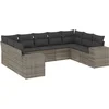 Image de vidaXL - 9-delige - Loungeset - met - kussens - poly - rattan - grijs