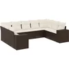 Image de vidaXL - 9-delige - Loungeset - met - kussens - poly - rattan - bruin