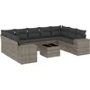Image de vidaXL - 10-delige - Loungeset - met - kussens - poly - rattan - grijs
