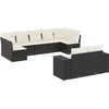 Image de vidaXL - 9-delige - Loungeset - met - kussens - poly - rattan - zwart