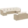 Image de vidaXL - 9-delige - Loungeset - met - kussens - poly - rattan - beige