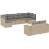 Image de vidaXL - 9-delige - Loungeset - met - kussens - poly - rattan - beige