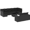 Image de vidaXL - 10-delige - Loungeset - met - kussens - poly - rattan - zwart