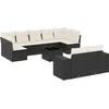 Image de vidaXL - 10-delige - Loungeset - met - kussens - poly - rattan - zwart