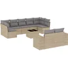 Image de vidaXL - 10-delige - Loungeset - met - kussens - poly - rattan - beige