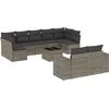 Image de vidaXL - 10-delige - Loungeset - met - kussens - poly - rattan - grijs
