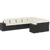 Image de vidaXL - 9-delige - Loungeset - met - kussens - poly - rattan - zwart