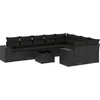 Image de vidaXL - 10-delige - Loungeset - met - kussens - poly - rattan - zwart