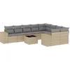 Image de vidaXL - 10-delige - Loungeset - met - kussens - poly - rattan - beige