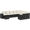 Image de vidaXL - 10-delige - Loungeset - met - kussens - poly - rattan - zwart