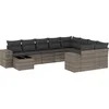 Image de vidaXL - 10-delige - Loungeset - met - kussens - poly - rattan - grijs