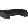 Image de vidaXL - 10-delige - Loungeset - met - kussens - poly - rattan - zwart