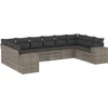 Image de vidaXL - 10-delige - Loungeset - met - kussens - poly - rattan - grijs