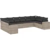 Image de vidaXL - 10-delige - Loungeset - met - kussens - poly - rattan - lichtgrijs