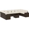 Image de vidaXL - 11-delige - Loungeset - met - kussens - poly - rattan - bruin