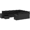 Image de vidaXL - 11-delige - Loungeset - met - kussens - poly - rattan - zwart