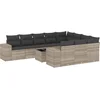 Image de vidaXL - 11-delige - Loungeset - met - kussens - poly - rattan - lichtgrijs