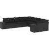 Image de vidaXL - 10-delige - Loungeset - met - kussens - poly - rattan - zwart