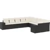 Image de vidaXL - 10-delige - Loungeset - met - kussens - poly - rattan - zwart