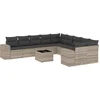 Image de vidaXL - 11-delige - Loungeset - met - kussens - poly - rattan - lichtgrijs